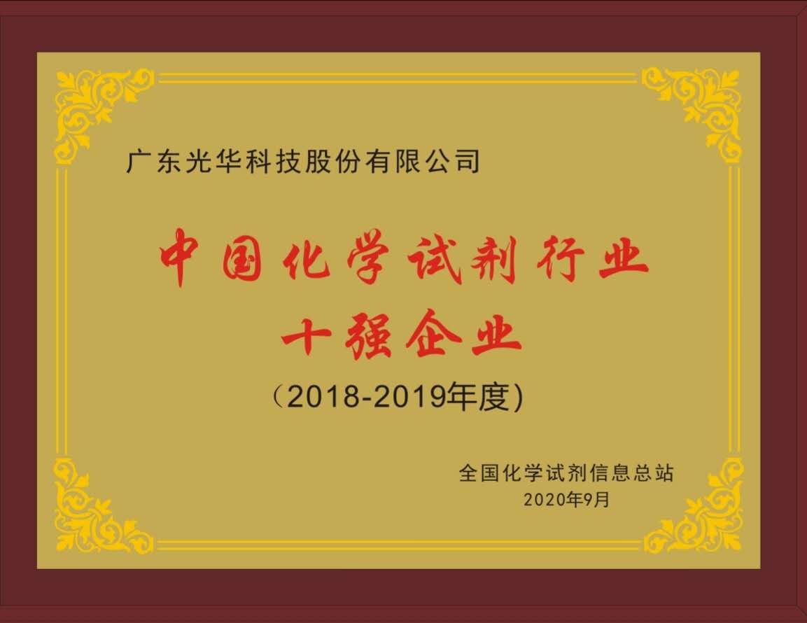 立异实力引领！万事博科技再度荣获中国化学试剂行业十强企业